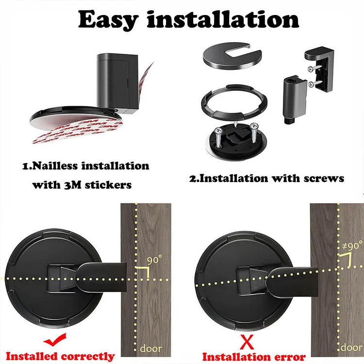 Mechanical Door Stopper - Adjustable Elegant Metal Door Stop