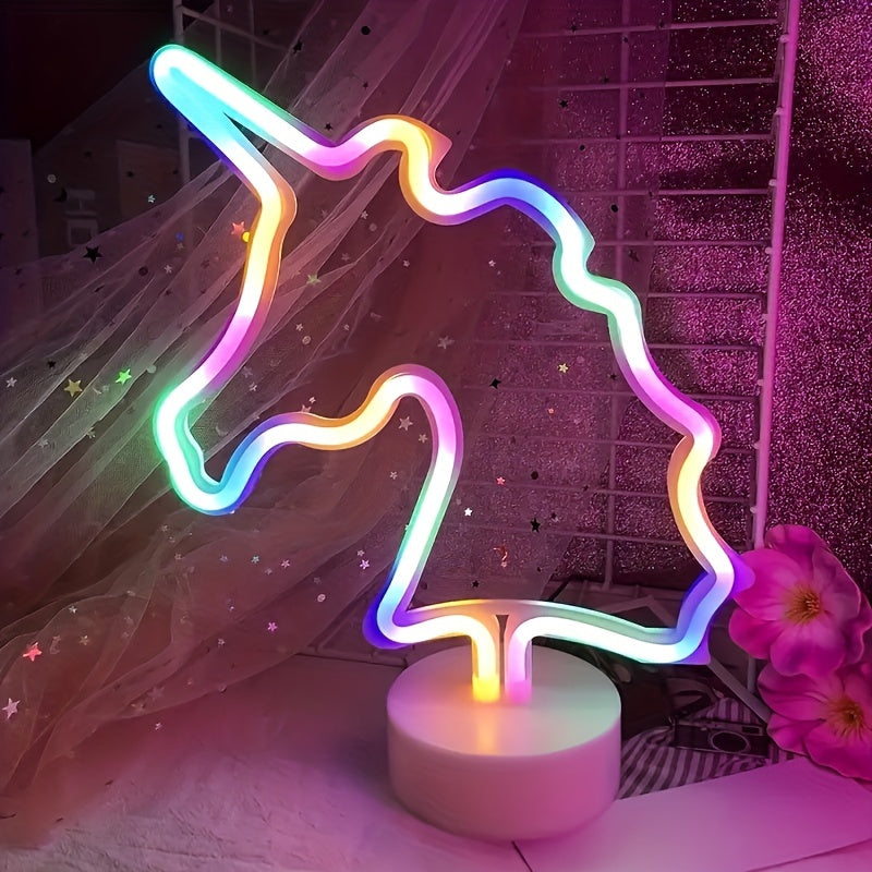 UnicornGlow Lamp - Lampe neon licorne USB pour une deco de fete magique