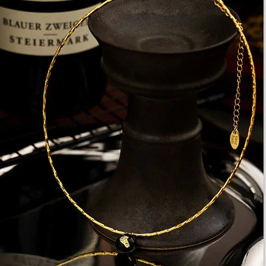 Iris - Collier statement vintage doré audacieux