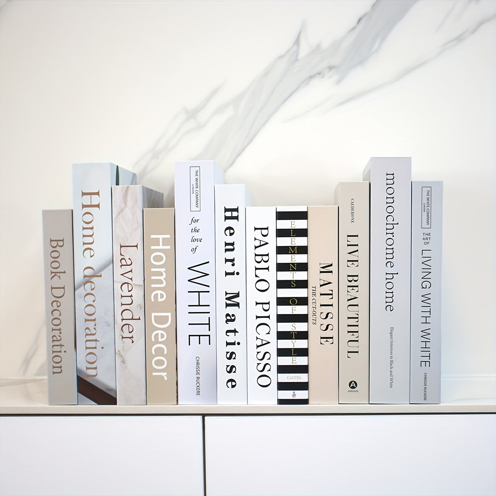 CityCharm - Set of 12 Decorative Faux Books for Modern Interiors