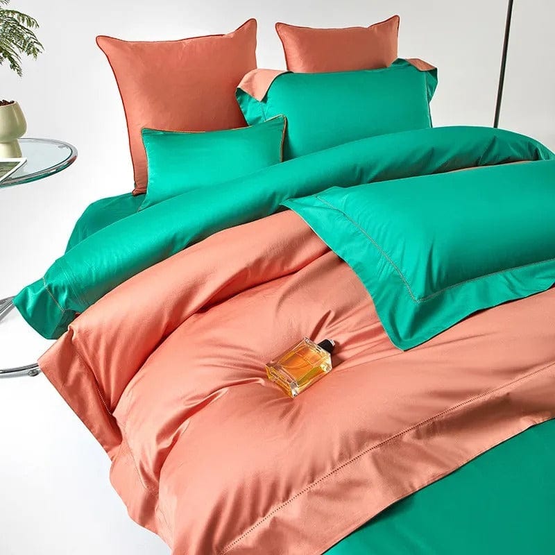 Dream Orange Green - Colorful Egyptian Cotton Duvet Set