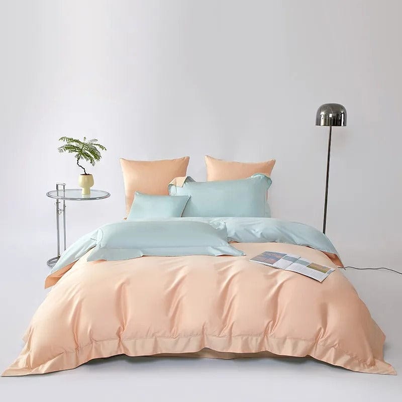 Dream Peach Blue - Soothing Egyptian Cotton Duvet Set