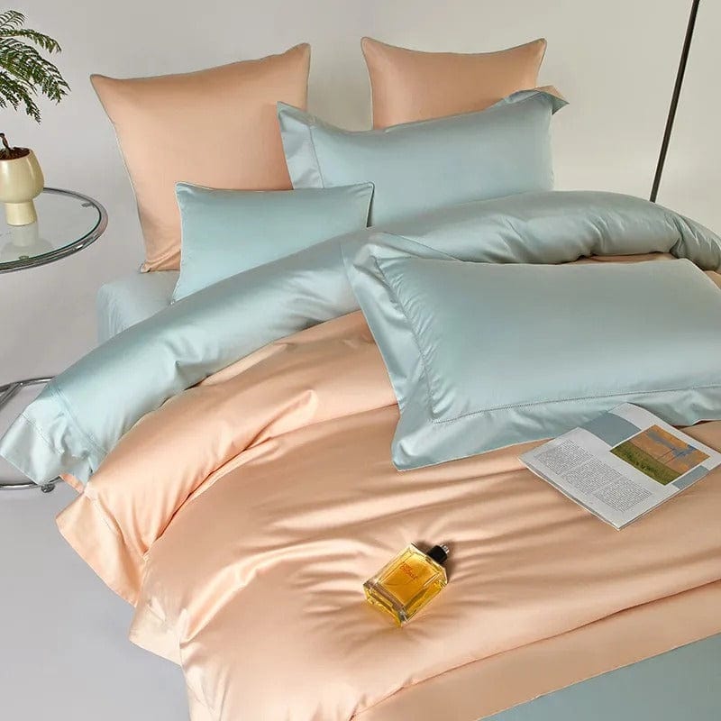 Dream Peach Blue - Soothing Egyptian Cotton Duvet Set