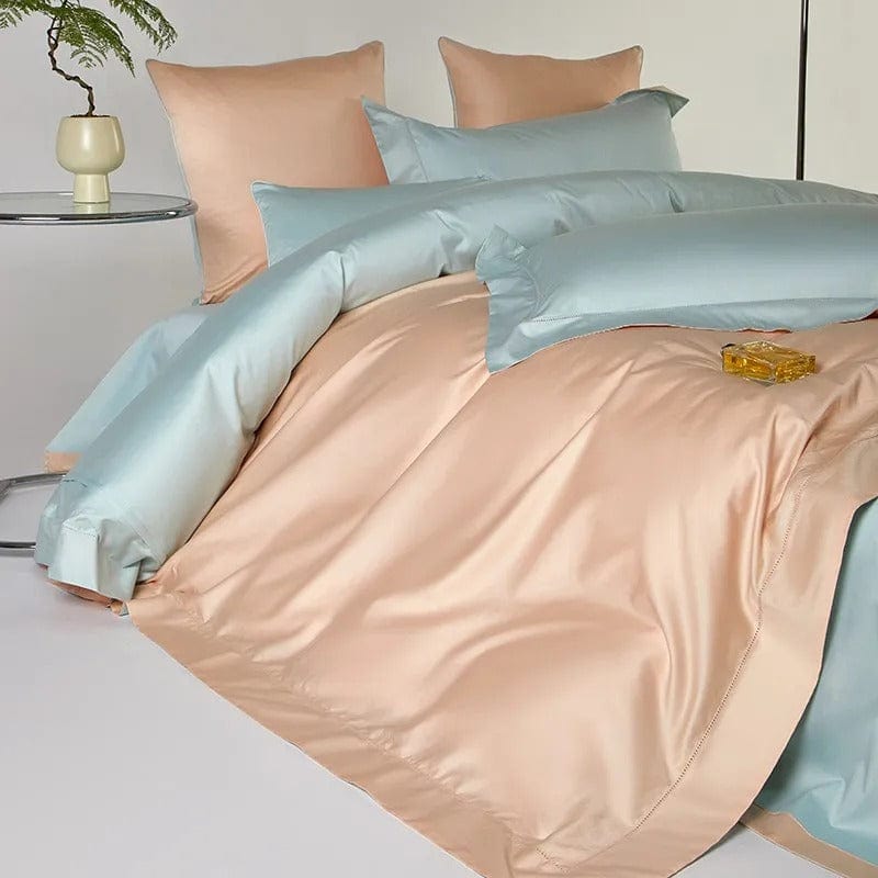 Dream Peach Blue - Soothing Egyptian Cotton Duvet Set