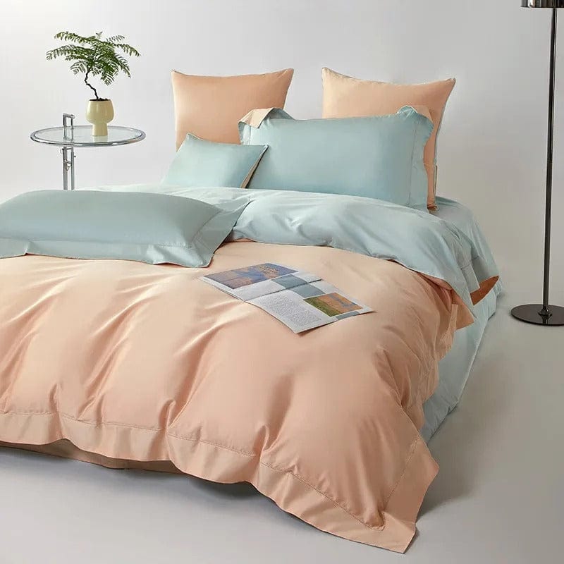 Dream Peach Blue - Soothing Egyptian Cotton Duvet Set