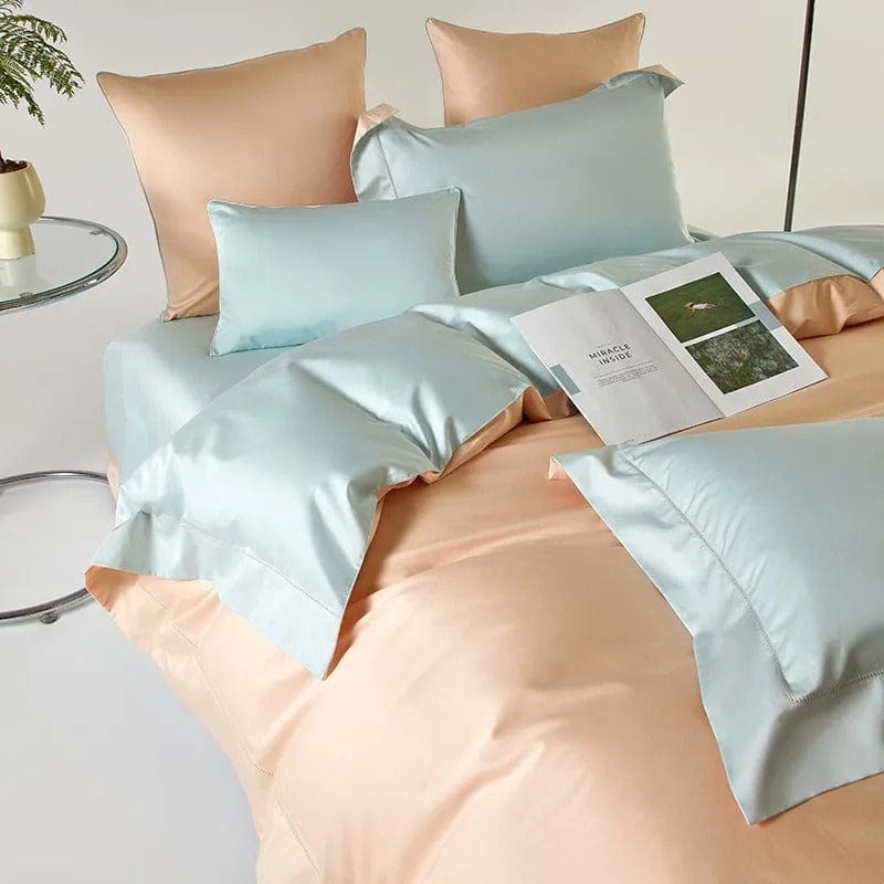 Dream Peach Blue - Soothing Egyptian Cotton Duvet Set