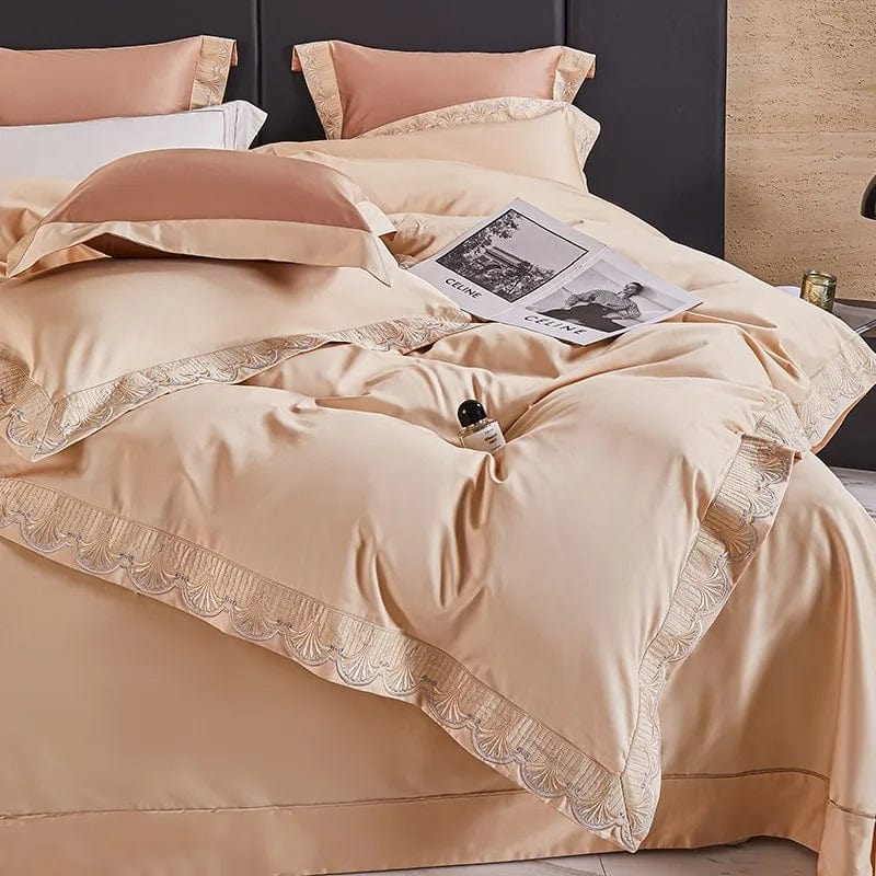 Luxxe Peach - Egyptian Cotton Peach Duvet Cover Set