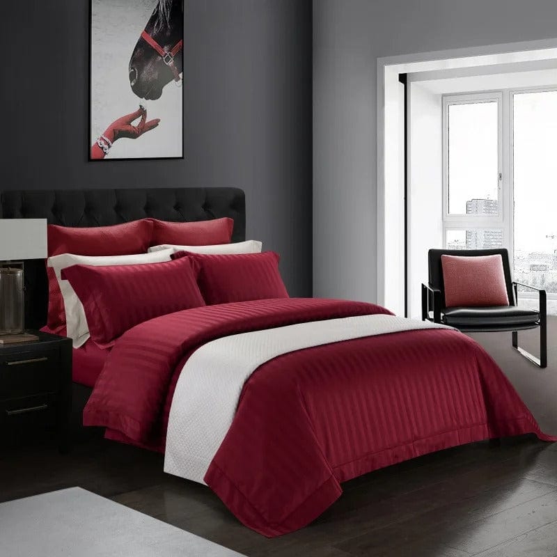 Prestige Wine - Luxury Egyptian Cotton Duvet Cover Set