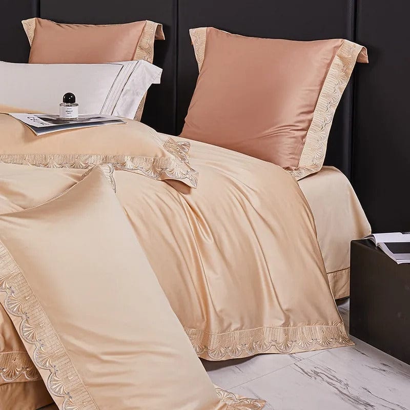 Luxxe Peach - Egyptian Cotton Peach Duvet Cover Set