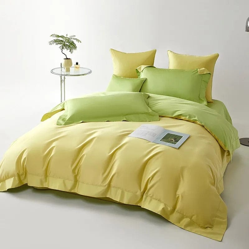 Dream Luxe - Egyptian Cotton Duvet Set in Yellow and Green