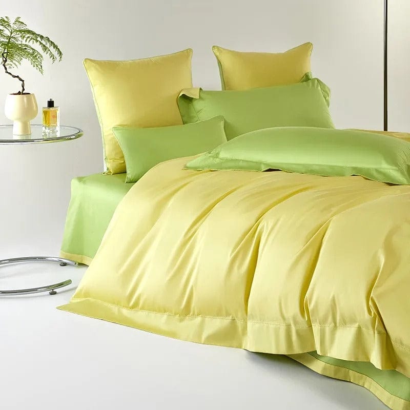 Dream Luxe - Egyptian Cotton Duvet Set in Yellow and Green