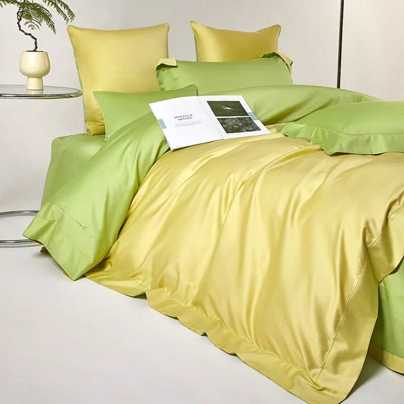 Dream Luxe - Egyptian Cotton Duvet Set in Yellow and Green