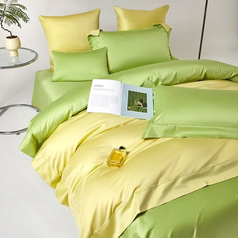Dream Luxe - Egyptian Cotton Duvet Set in Yellow and Green