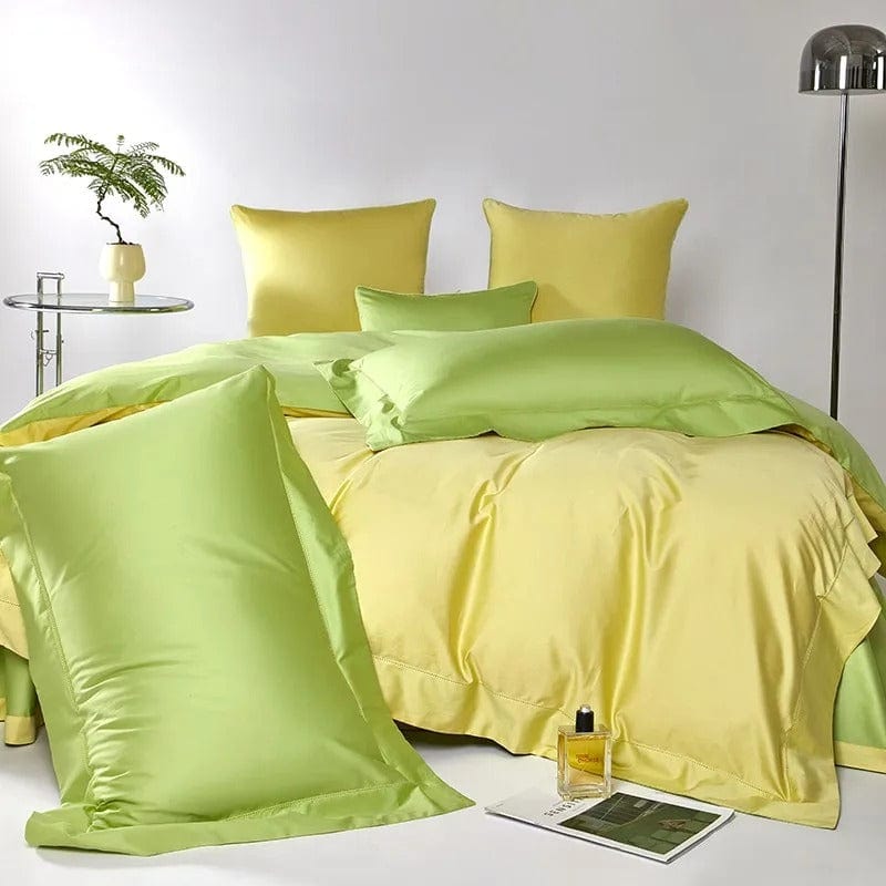 Dream Luxe - Egyptian Cotton Duvet Set in Yellow and Green