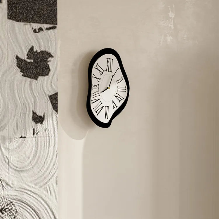 Surreal Wall Clock - Black Artistic Decor with Silent Movement