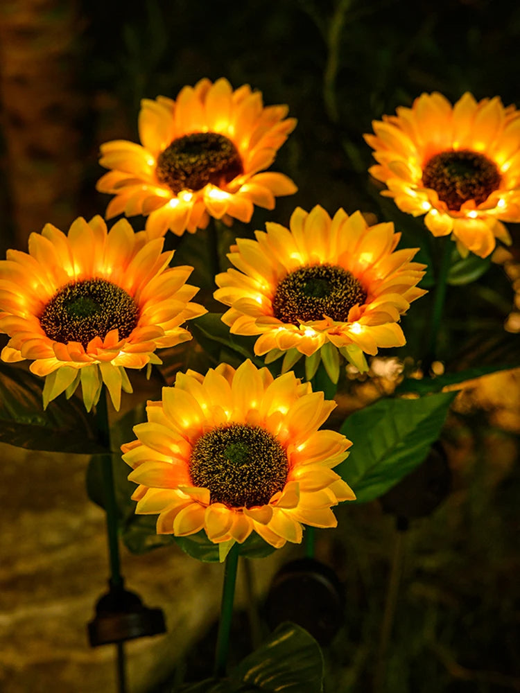 SolarBloom - Lampe de Jardin Solaire Tournesol Réaliste