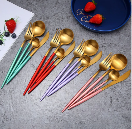 GildFeast - Gold & Silver 24-Piece Stainless Steel Cutlery Set