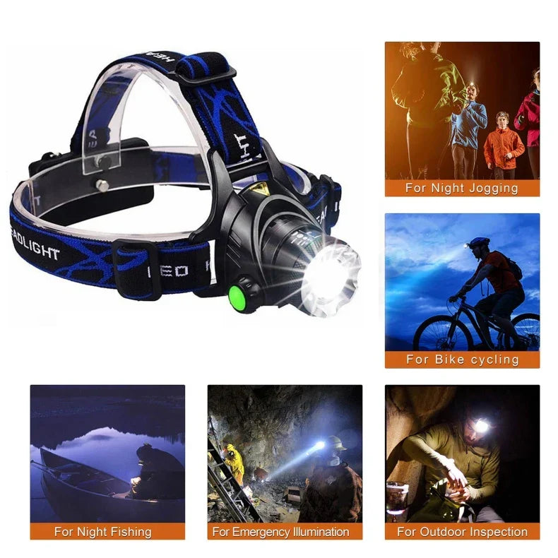 PowerGlow - Lampe Frontale LED Rechargeable Waterproof