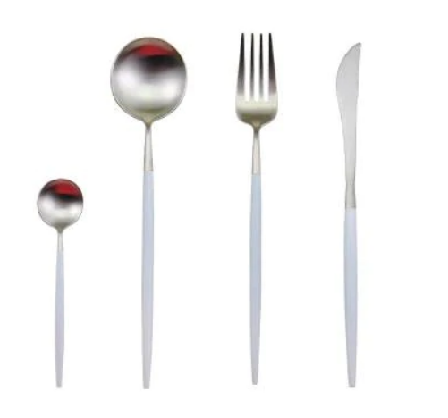 GildFeast - Gold & Silver 24-Piece Stainless Steel Cutlery Set
