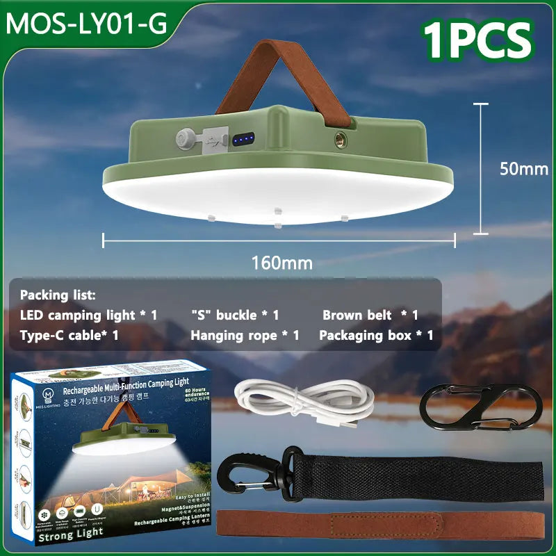 PowerGlow - Lampe Camping LED Rechargeable Aimantée