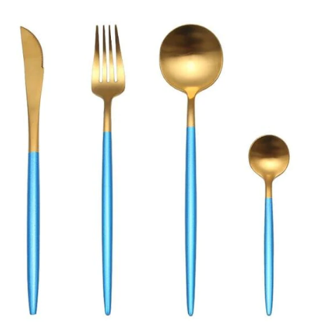 GildFeast - Gold & Silver 24-Piece Stainless Steel Cutlery Set