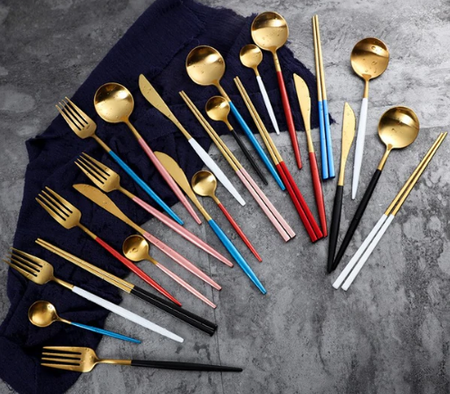 GildFeast - Gold & Silver 24-Piece Stainless Steel Cutlery Set