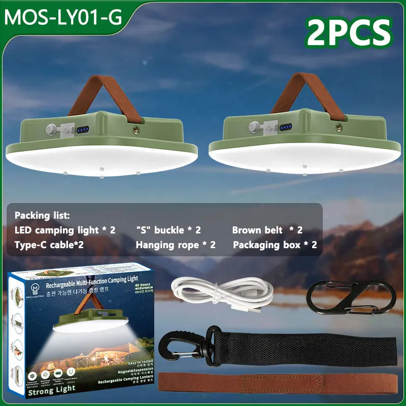 PowerGlow - Lampe Camping LED Rechargeable Aimantée