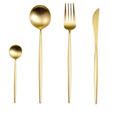 GildFeast - Gold & Silver 24-Piece Stainless Steel Cutlery Set