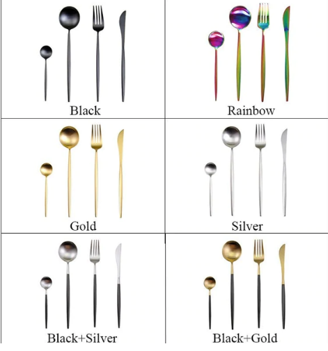 GildFeast - Gold & Silver 24-Piece Stainless Steel Cutlery Set