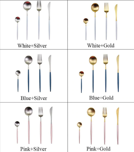GildFeast - Gold & Silver 24-Piece Stainless Steel Cutlery Set