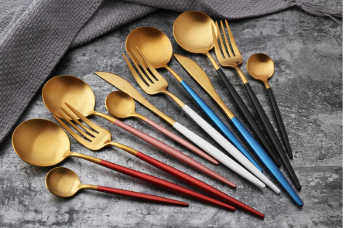 GildFeast - Gold & Silver 24-Piece Stainless Steel Cutlery Set