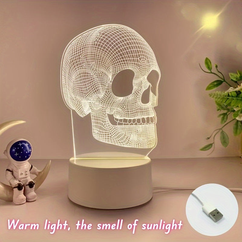 SkullGlow - 3D Geometric Skull LED Table Lamp