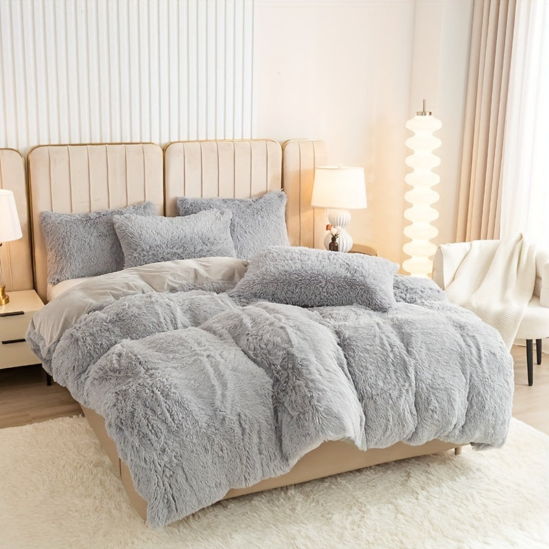 IndulgeNest - Ultra Soft Plush Duvet Cover Set with Zip Closure