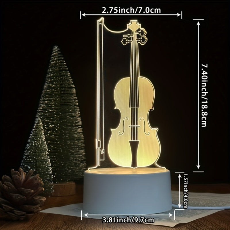 MelodyGlow Lamp - 3D LED Cello-Shaped Table Lamp