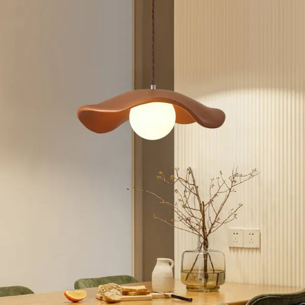 Lotus Leaf Pendant Light - Wabi Sabi Lamp for a Serene Dining Room