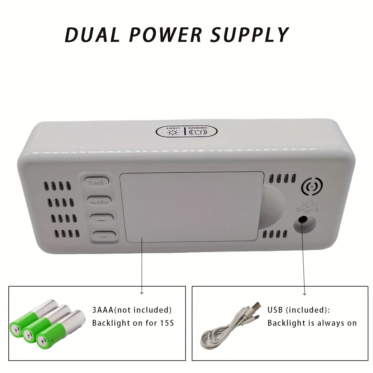 TimeGlow - Elegant LED Alarm Clock with Adjustable Brightness
