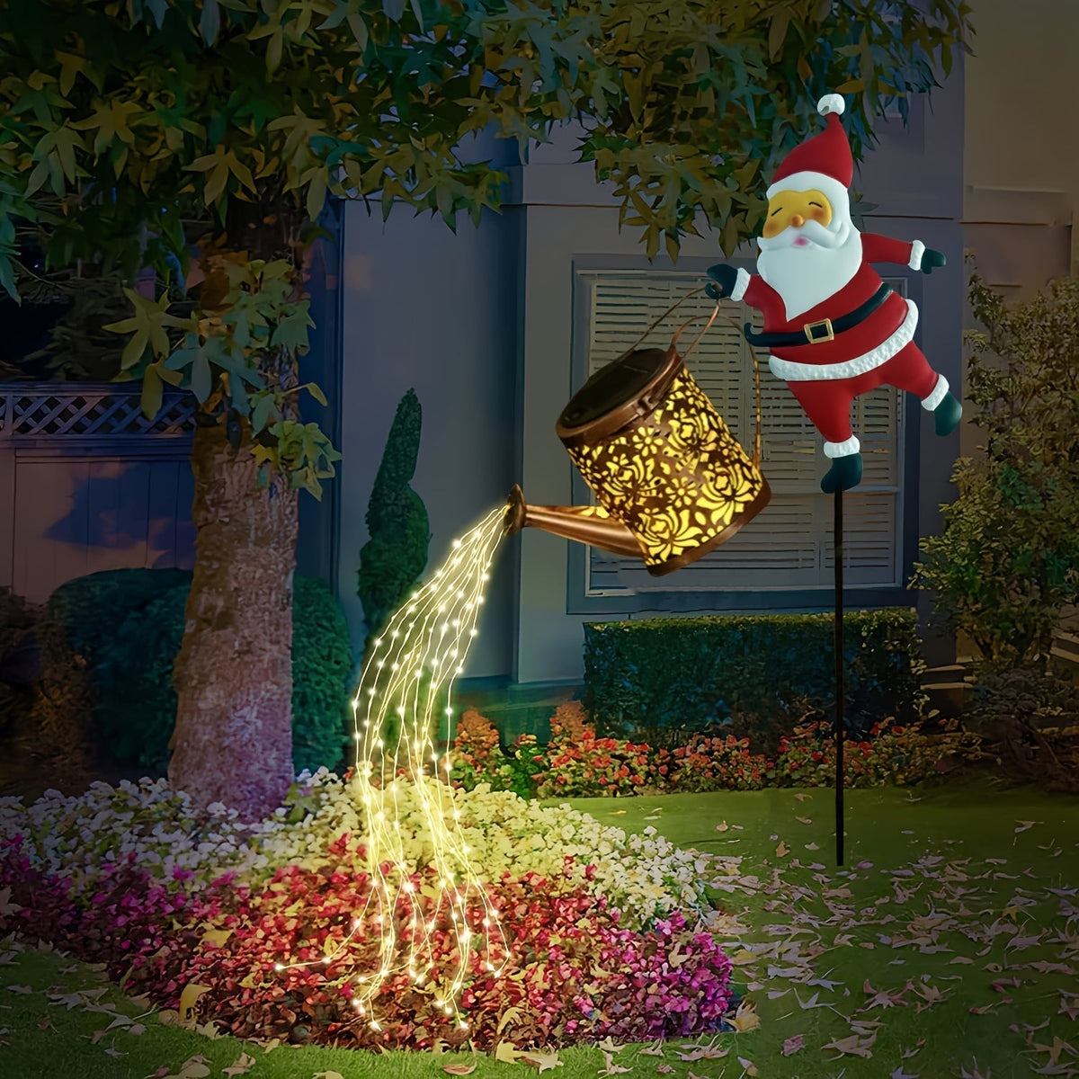 LumiFlow - Solar Garden Lamp with Cascading LED Light Effect