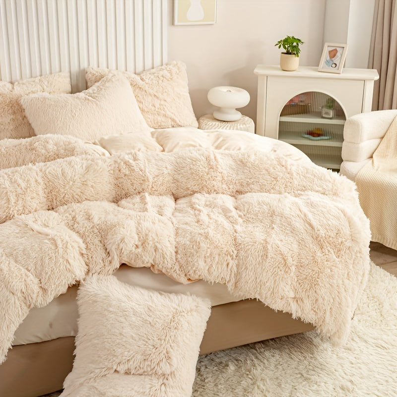 IndulgeNest - Ultra Soft Plush Duvet Cover Set with Zip Closure