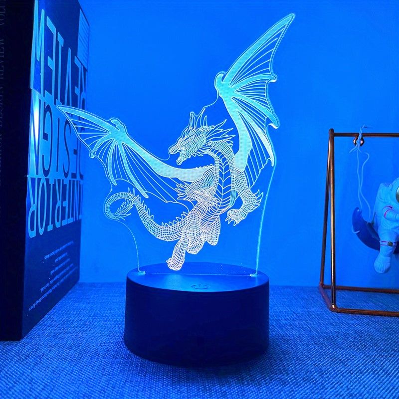 DinoGlow Lamp - 3D Dinosaur Night Light with RGB Light