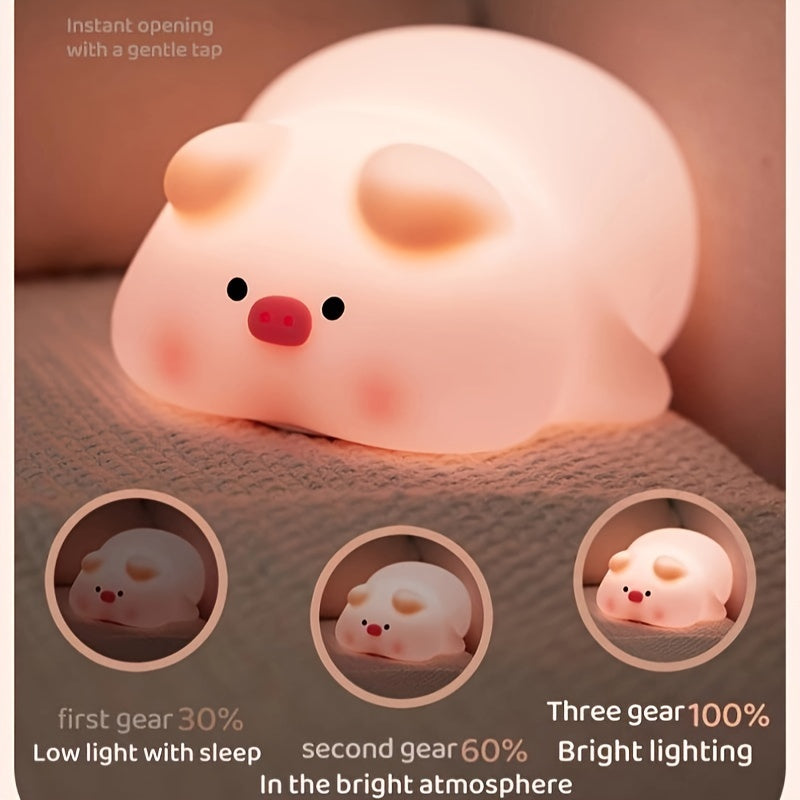 Oswinkle - Pink Pig LED Night Light for Kids