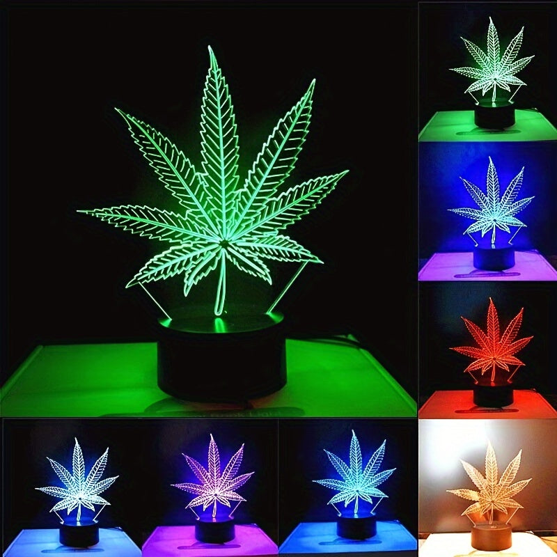 HempGlow - 3D Acrylic Table Lamp with LED Night Light