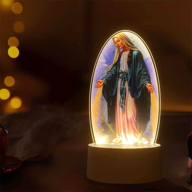 SacredGlow - Virgin Mary LED Night Light with USB Power