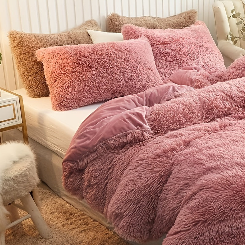 IndulgeNest - Ultra Soft Plush Duvet Cover Set with Zip Closure