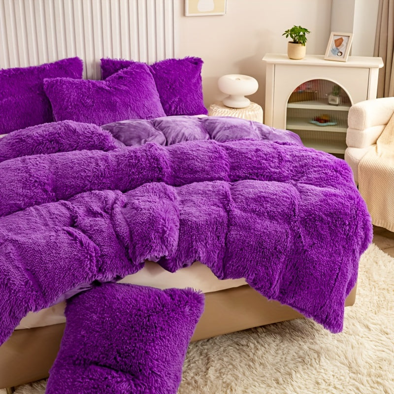 IndulgeNest - Ultra Soft Plush Duvet Cover Set with Zip Closure
