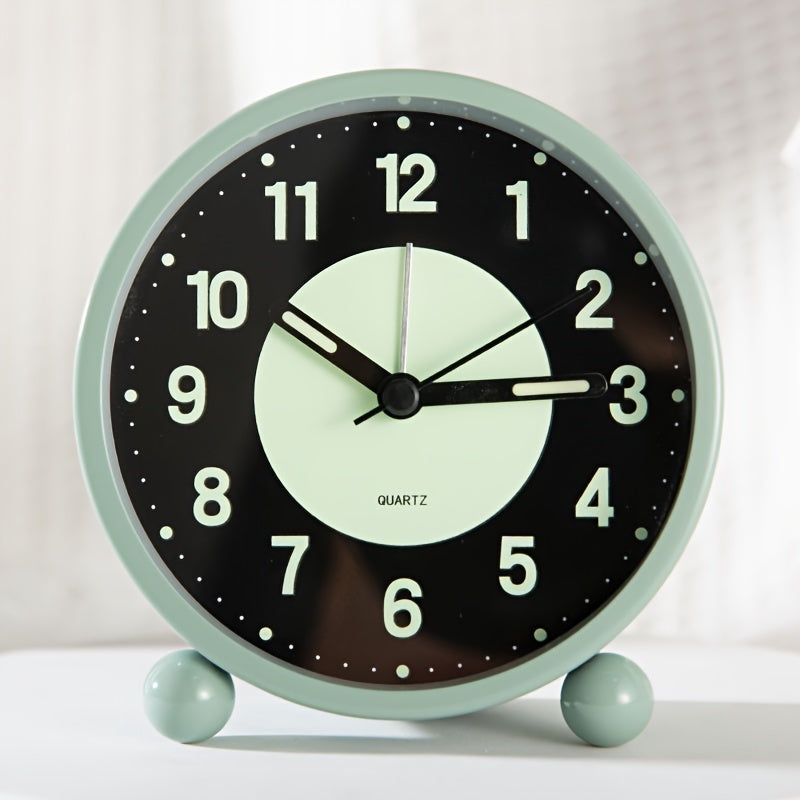 EleganceMetal Clock - Metal Travel Alarm Clock with Night Light