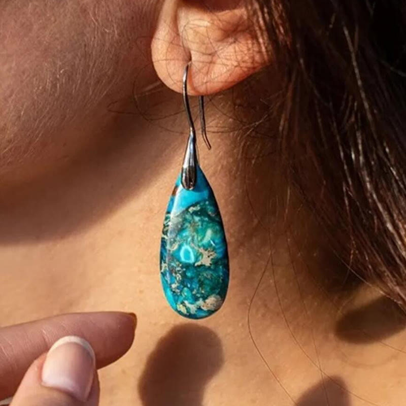 Amara - Boucles d'oreilles goutte en pierre royale