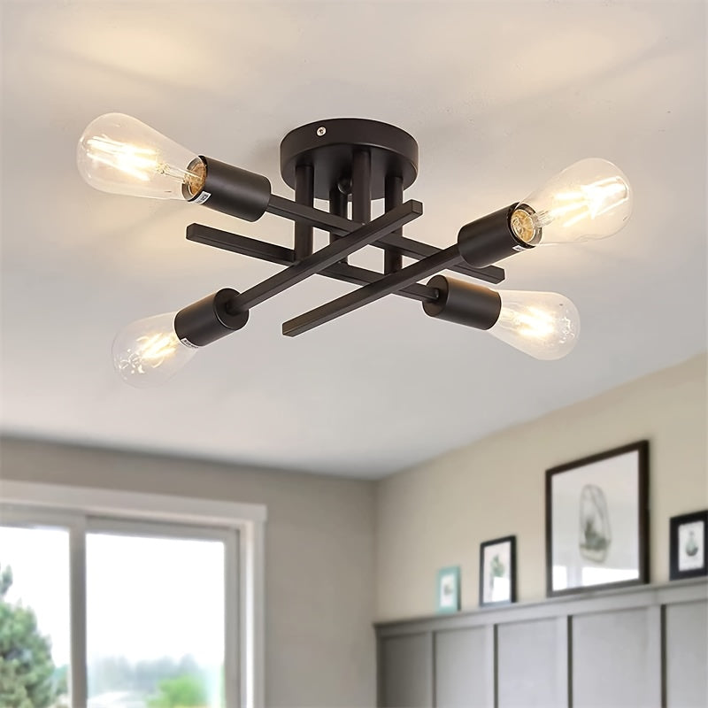 SatelliteLight - Modern Industrial Black Iron Ceiling Light