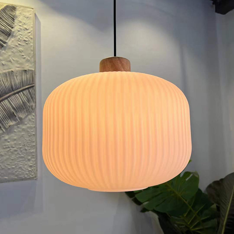 VintageLight - Wood and Glass Pendant with Vintage Charm