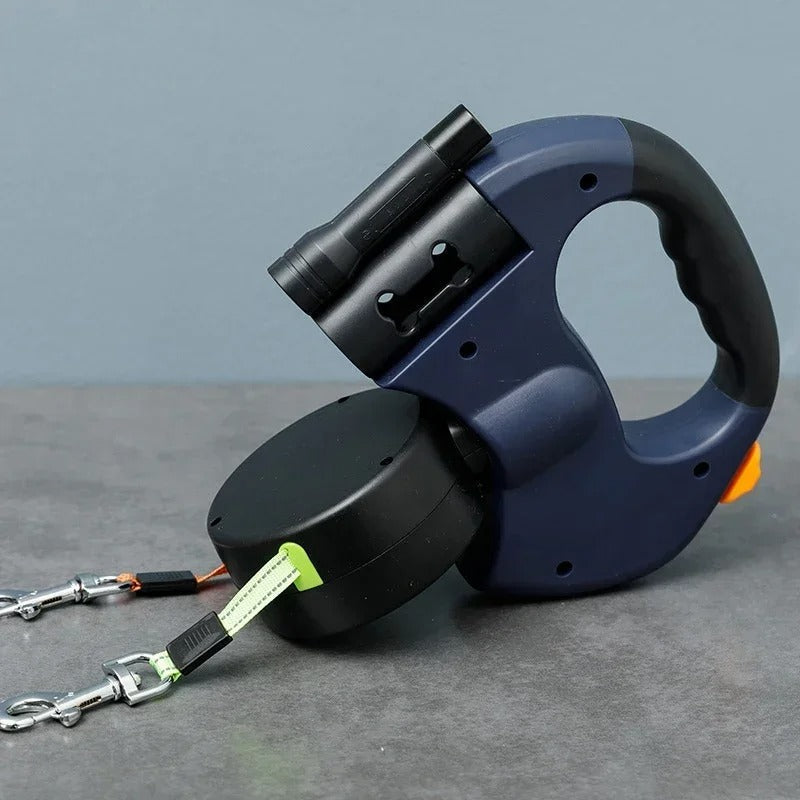 Lupath - Double Dog Leash with LED Light and Bag Dispenser