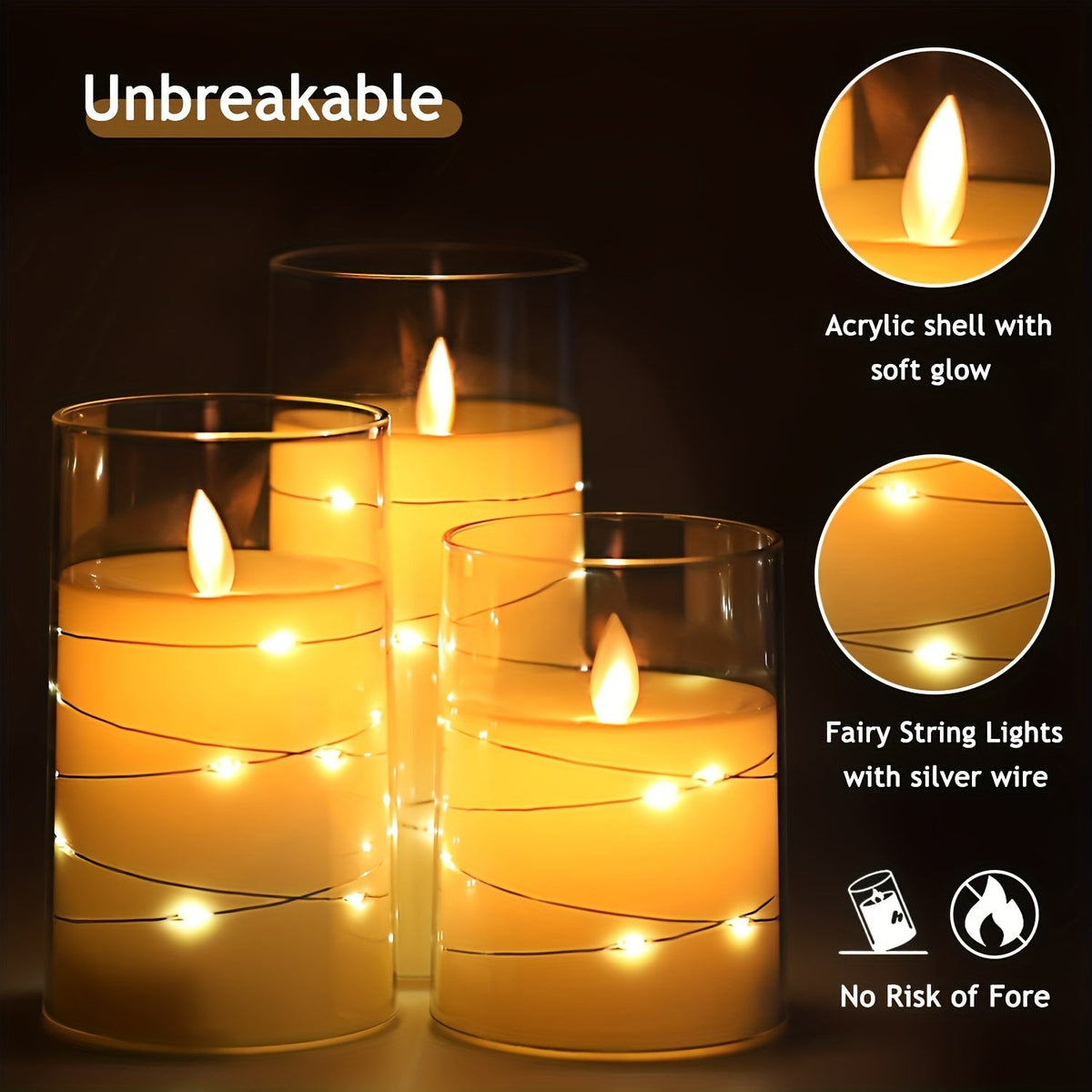 Iuflare - LED Candle Set with Remote Control and Timer